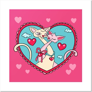 Cat Couple Valentine Love Posters and Art